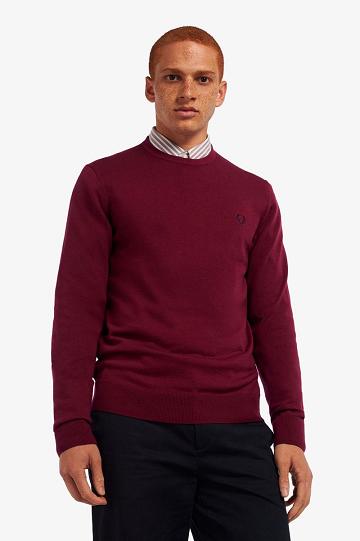 Fred Perry Classic Crew Neck Jumper Miesten Neuleet Punainen | FI 1758MQZA